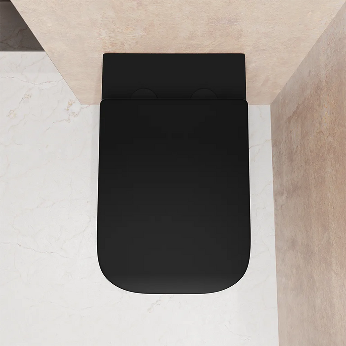 Vaso filomuro rimless in ceramica nero opaco con sedile soft-close | Londra