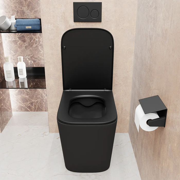 Vaso filomuro rimless in ceramica nero opaco con sedile soft-close | Londra