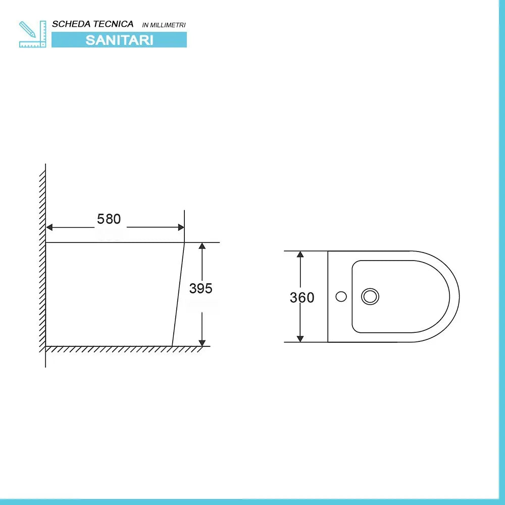 Sanitari filomuro monoblocco senza brida con scarico universale Klan