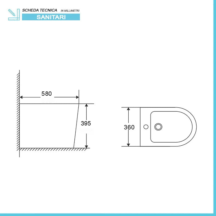 Sanitari filomuro monoblocco senza brida con scarico universale Klan