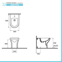 Sanitari filomuro Rimless bianco lucido con copriwc soft-close  Itaca