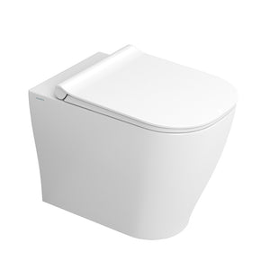 Sanitari filomuro Rimless Mirto scarico traslato e sedile soft close