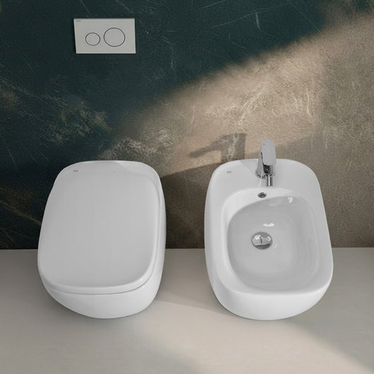 Sanitari filomuro rimless Rak Illusion con copriwater soft close