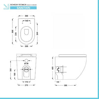 Sanitari filomuro Rimless serie Tokyo con copriwater rallentato