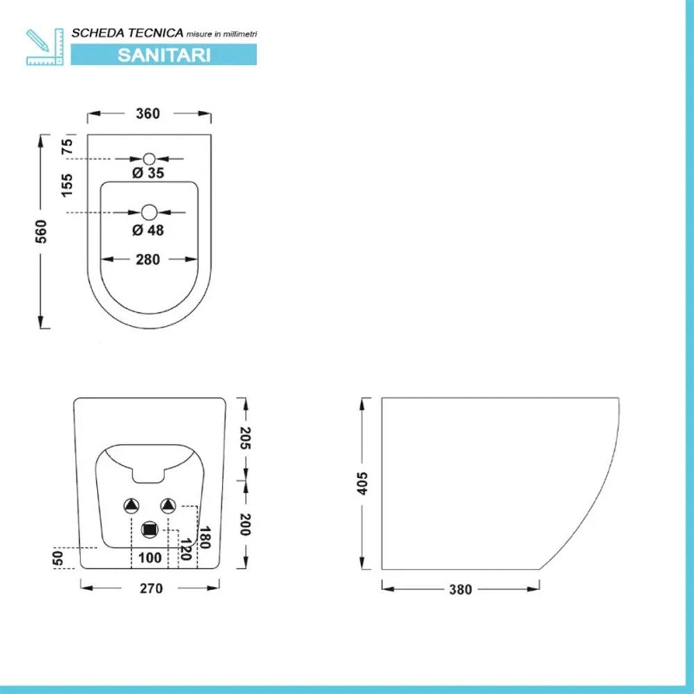 Sanitari filomuro Rimless serie Tokyo con copriwater rallentato