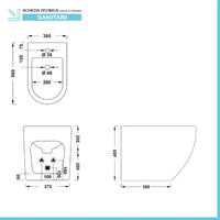 Sanitari filomuro Rimless serie Tokyo con copriwater rallentato