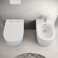 Sanitari filomuro Rimless serie Tokyo con copriwater rallentato