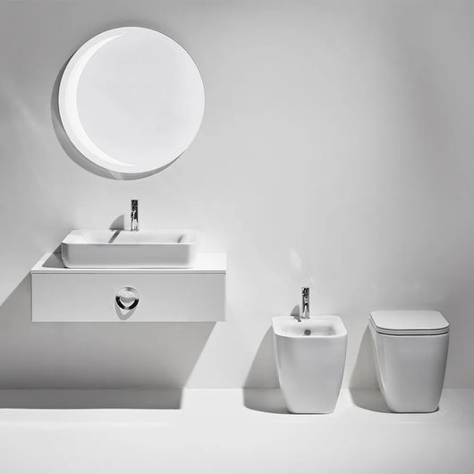 Sanitari filomuro rimless Simas Henges con sedile soft close incluso