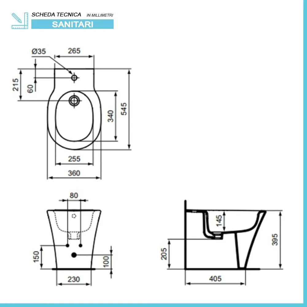 Sanitari Ideal Standard Connect filomuro Rimless AquaBlade copriwater originale