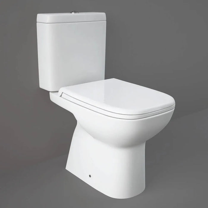 Sanitari monoblocco filomuro con scarico a terra  e copriwc Rak Origin