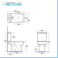 Sanitari monoblocco filomuro con scarico a terra  e copriwc Rak Origin