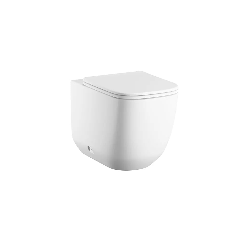 Vaso filomuro tornado silent flush in ceramica bianco lucido con copri-wc soft-close | Riga