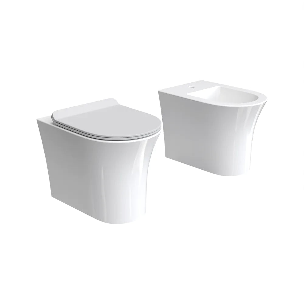 Sanitari filomuro in ceramica rimless  wc e bidet | Sofia