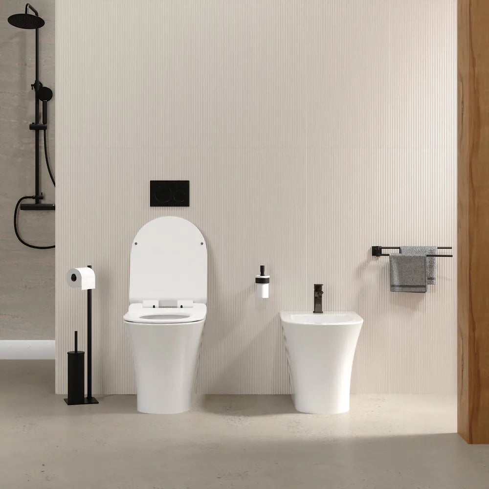 Sanitari filomuro in ceramica rimless  wc e bidet | Sofia
