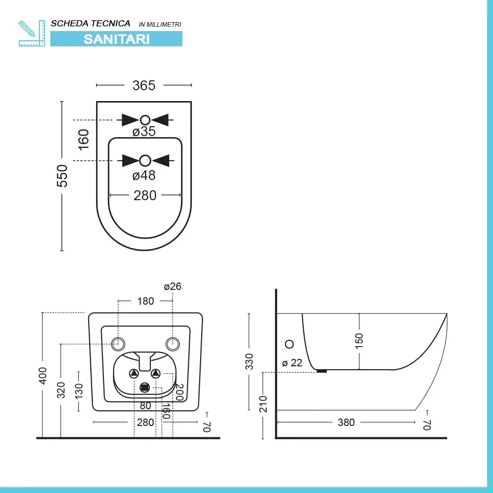 Sanitari sospesi Rimless effetto marmo nero con sedile Tokyo