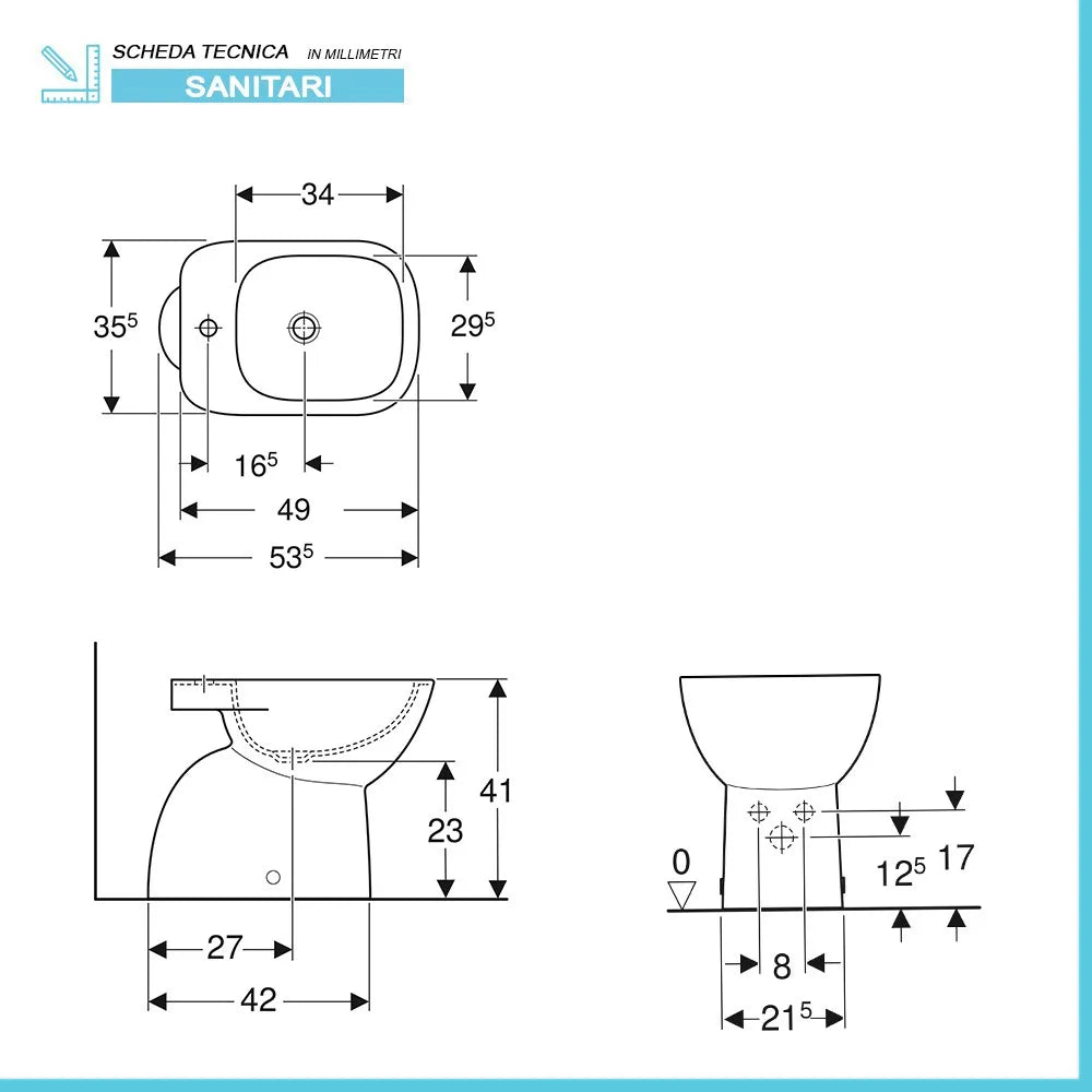 Sanitari tradizionali Geberit con scarico a parete e copriwater  Fantasia