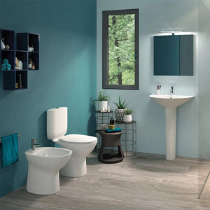 Sanitari tradizionali monoblocco Rimless Morning con scarico a terra