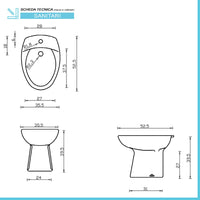 Sanitari tradizionali scarico a terra per bagno completo e lavabo con colonna Clara