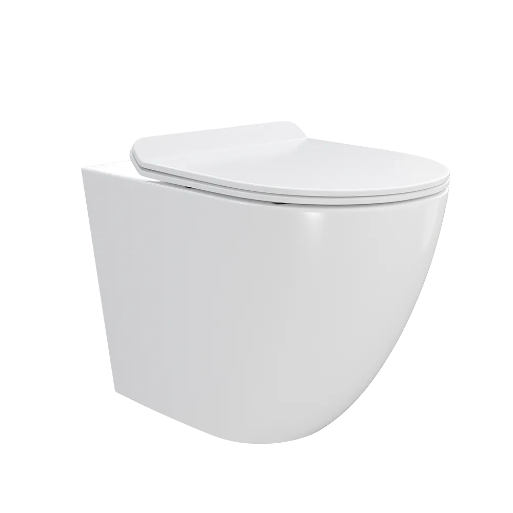 Vaso filomuro tornado silent flush in ceramica bianco lucido con sedile soft-close | Sydney