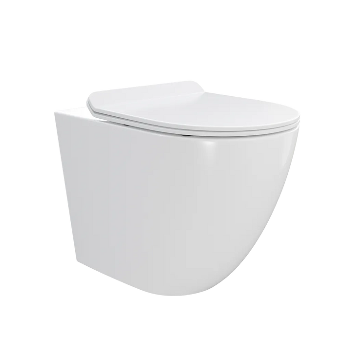 Vaso filomuro tornado silent flush in ceramica bianco lucido con sedile soft-close | Sydney