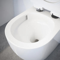 Vaso filomuro tornado silent flush in ceramica bianco lucido con sedile soft-close | Sydney