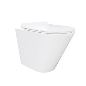 Vaso filomuro tornado silent flush in ceramica bianco lucido con sedile soft-close | Rio