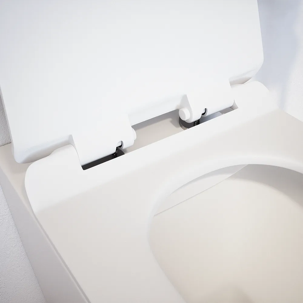 Vaso sospeso rimless in ceramica bianco lucido con copri-wc soft-close | Sydney
