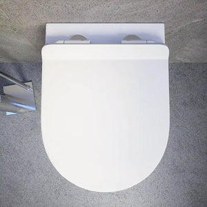 Vaso sospeso rimless in ceramica bianco lucido con sedile soft-close | Barcellona