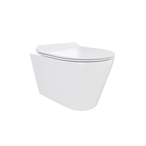 Vaso sospeso rimless in ceramica bianco lucido con sedile soft-close | Barcellona