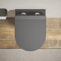 Vaso WC sospeso in ceramica grigio opaco rimless salvaspazio con sedile soft-close | Parigi