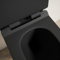 Vaso WC sospeso in ceramica nero opaco rimless salvaspazio con sedile soft-close | Parigi