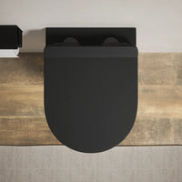 Vaso WC sospeso in ceramica nero opaco rimless salvaspazio con sedile soft-close | Parigi