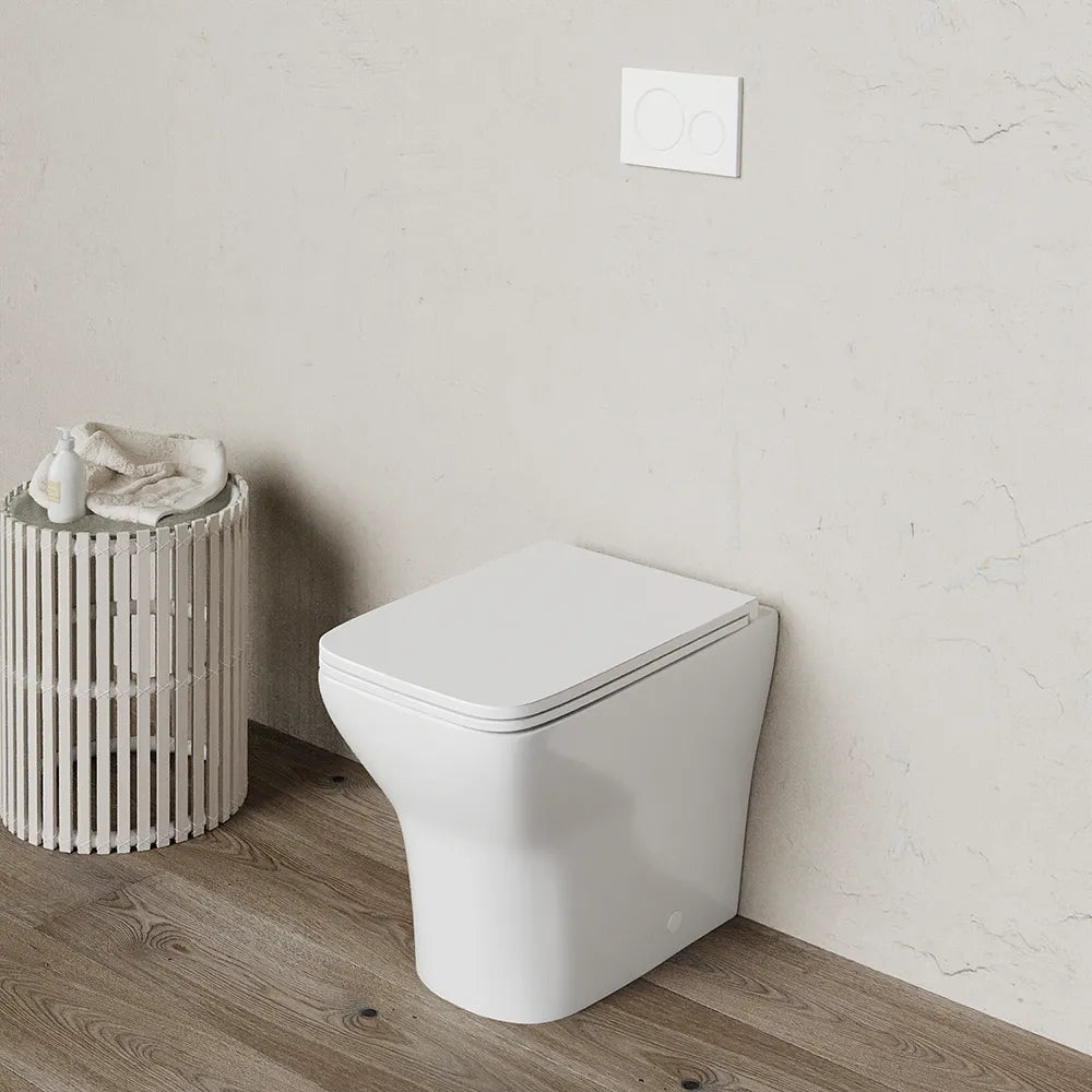 Vaso filomuro rimless in ceramica bianco lucido con sedile soft-close | Havana