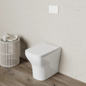 Vaso filomuro rimless in ceramica bianco lucido con sedile soft-close | Havana