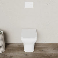 Vaso filomuro rimless in ceramica bianco lucido con sedile soft-close | Havana