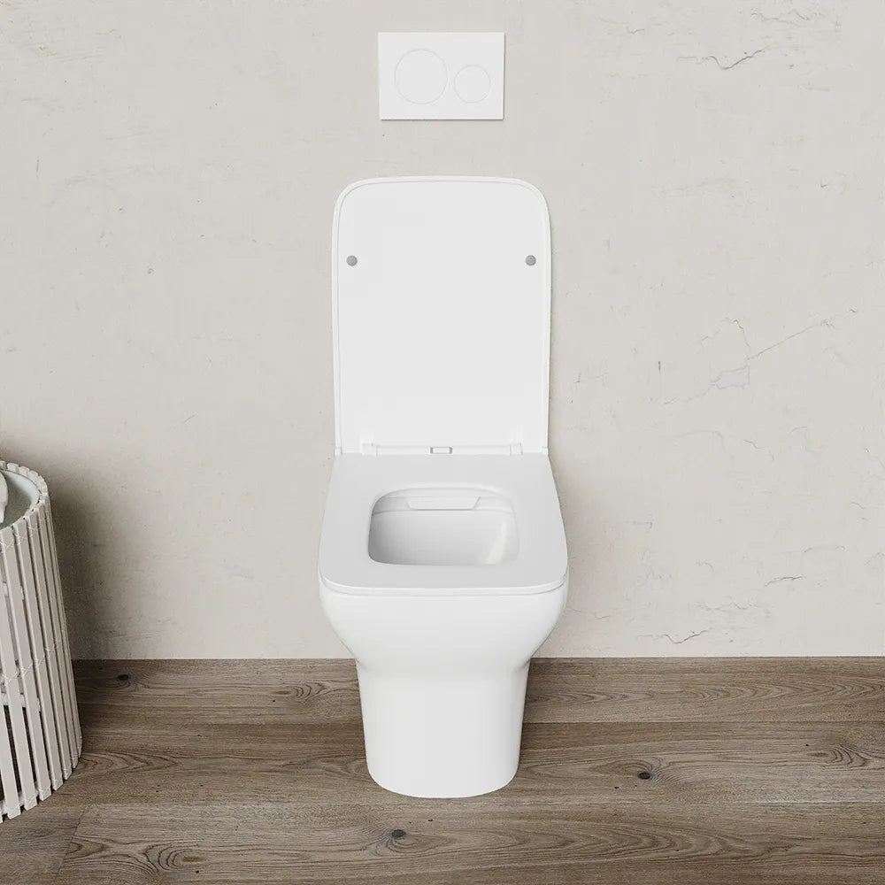 Vaso filomuro rimless in ceramica bianco lucido con sedile soft-close | Havana