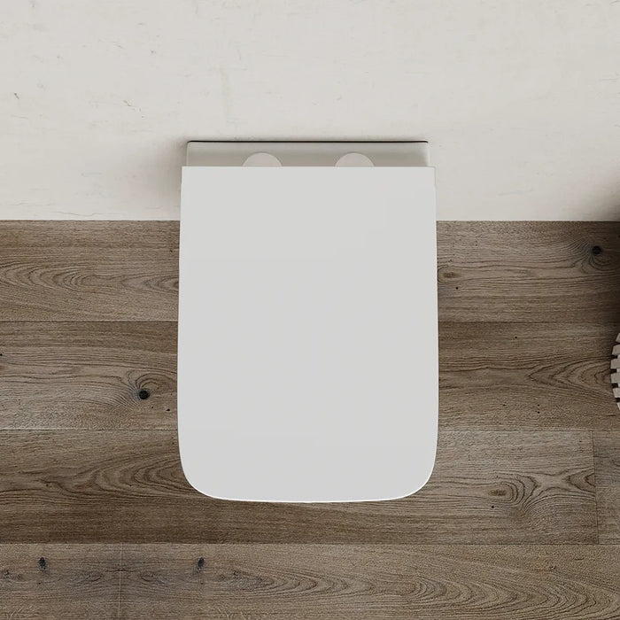 Vaso filomuro rimless in ceramica bianco lucido con sedile soft-close | Havana