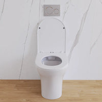 Vaso filomuro rimless in ceramica bianco lucido con sedile soft-close | Nassau