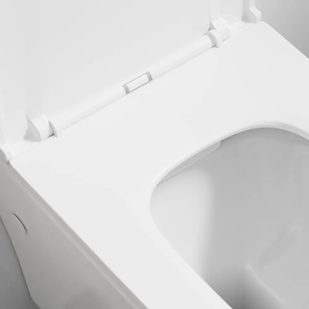 Vaso sospeso rimless in ceramica bianco lucido con sedile soft-close | Havana