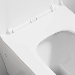 Vaso sospeso rimless in ceramica bianco lucido con sedile soft-close | Havana