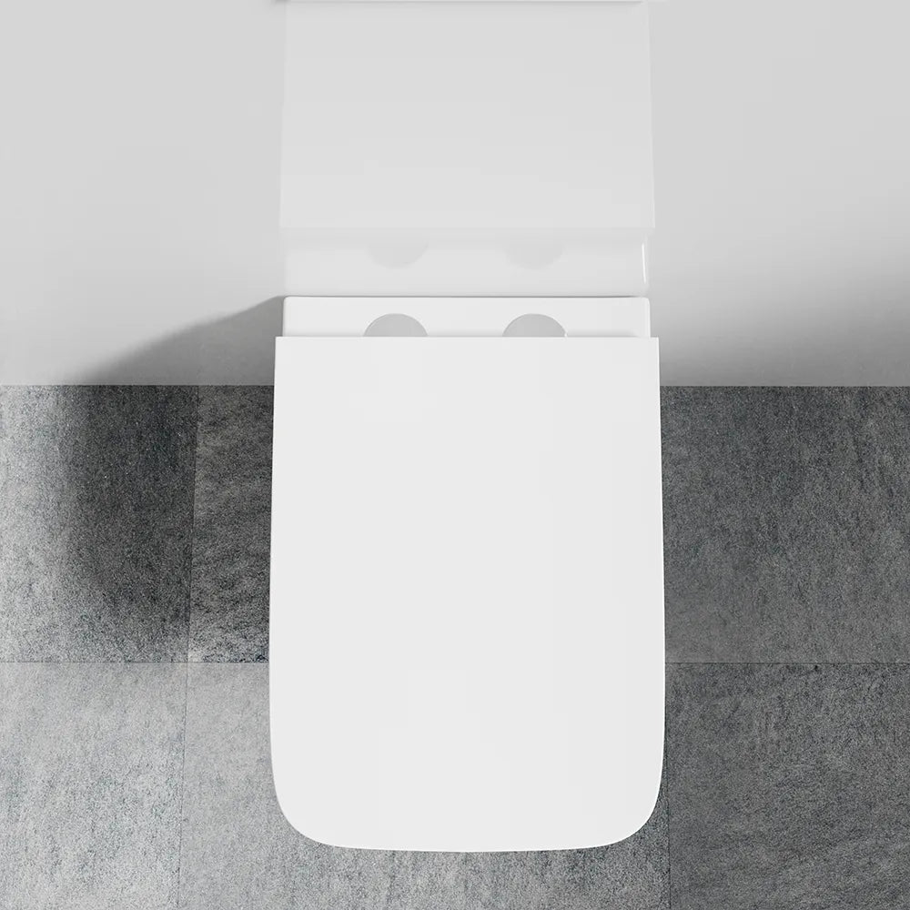 Vaso sospeso rimless in ceramica bianco lucido con sedile soft-close | Havana