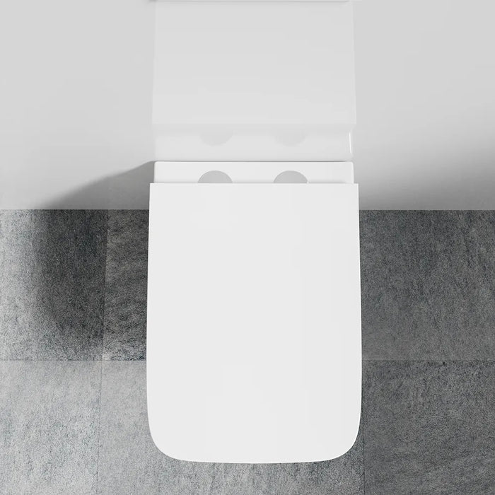 Vaso sospeso rimless in ceramica bianco lucido con sedile soft-close | Havana