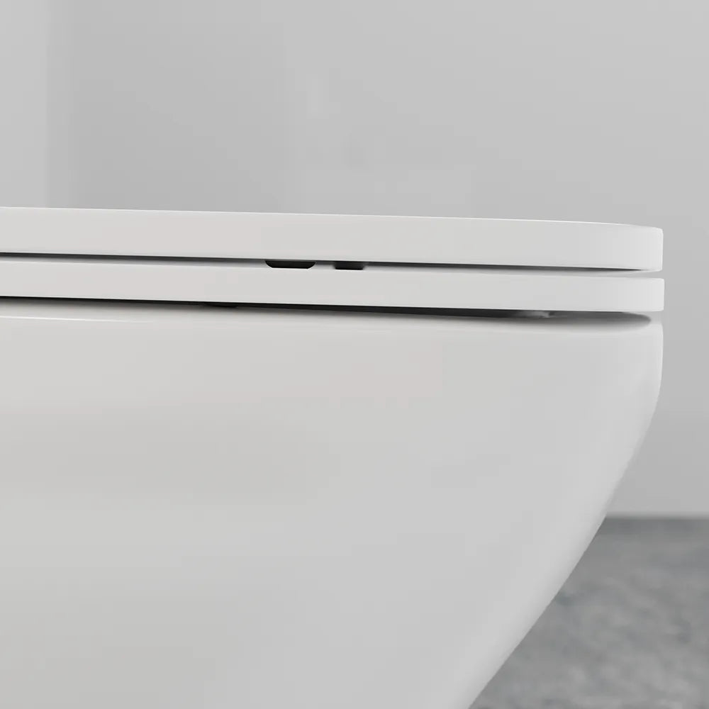 Vaso sospeso rimless in ceramica bianco lucido con sedile soft-close | Havana