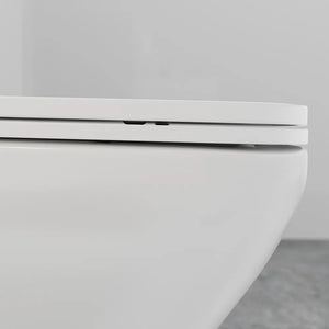 Vaso sospeso rimless in ceramica bianco lucido con sedile soft-close | Havana