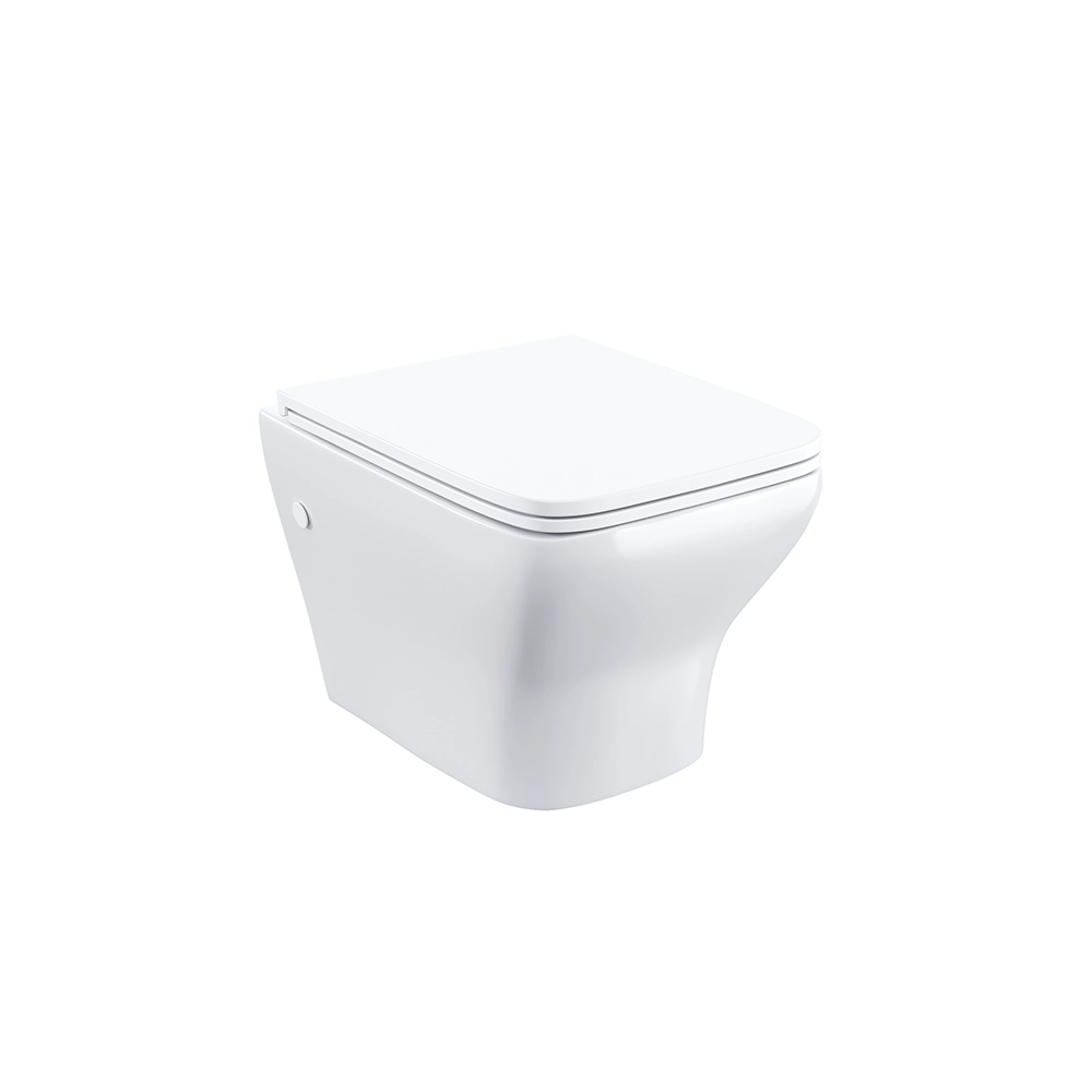 Vaso sospeso rimless in ceramica bianco lucido con sedile soft-close | Havana