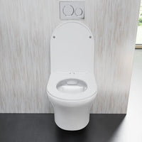 Vaso sospeso rimless in ceramica bianco lucido con sedile soft-close | Nassau