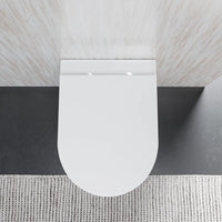 Vaso sospeso rimless in ceramica bianco lucido con sedile soft-close | Nassau