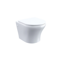 Vaso sospeso rimless in ceramica bianco lucido con sedile soft-close | Nassau
