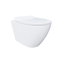 Vaso sospeso tornado silent flush in ceramica bianco lucido sedile con chiusura rallentata | Parigi