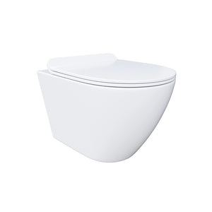 Vaso sospeso tornado silent flush in ceramica bianco lucido sedile con chiusura rallentata | Parigi